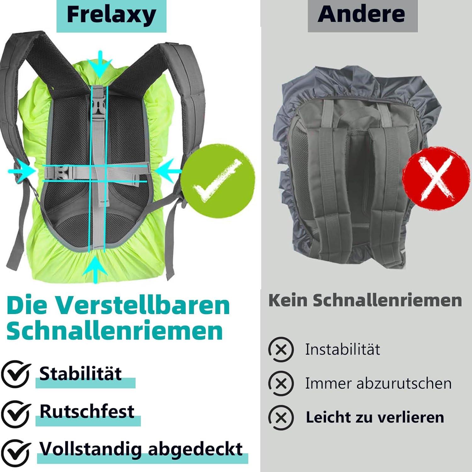 Regenschutz für Rucksäcke Wasserdichter Regenhülle mit Reflektoren und