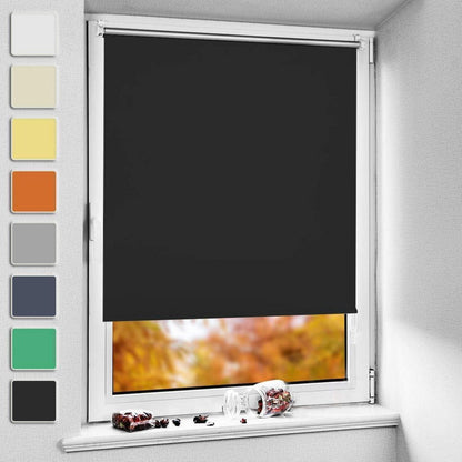 Verdunklungsrollo ohne Bohren Klemmfix Schwarz 40x150cm