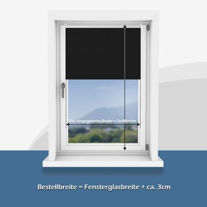 Verdunklungsrollo ohne Bohren Klemmfix Schwarz 40x150cm