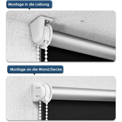 Verdunklungsrollo ohne Bohren Klemmfix Schwarz 40x150cm