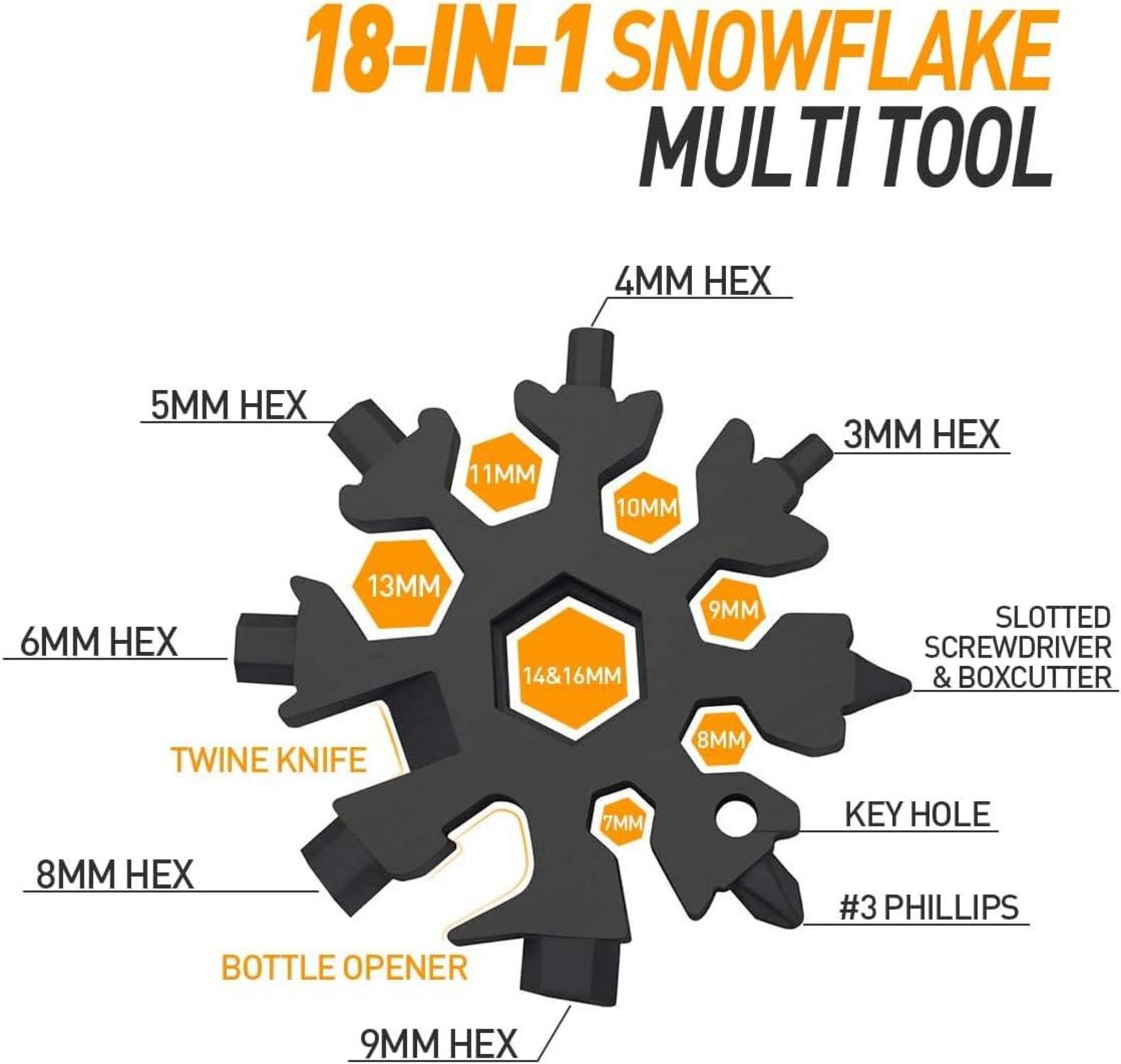Hinshark 18-in-1 Schneeflocken Multi-Tool Männer Geschenke Adventskalender