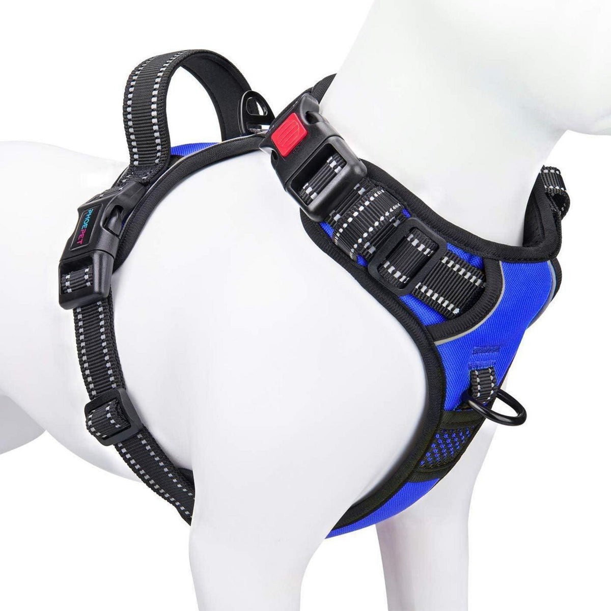 PHOEPET Anti-Zieh-Hundegeschirr Königsblau XS