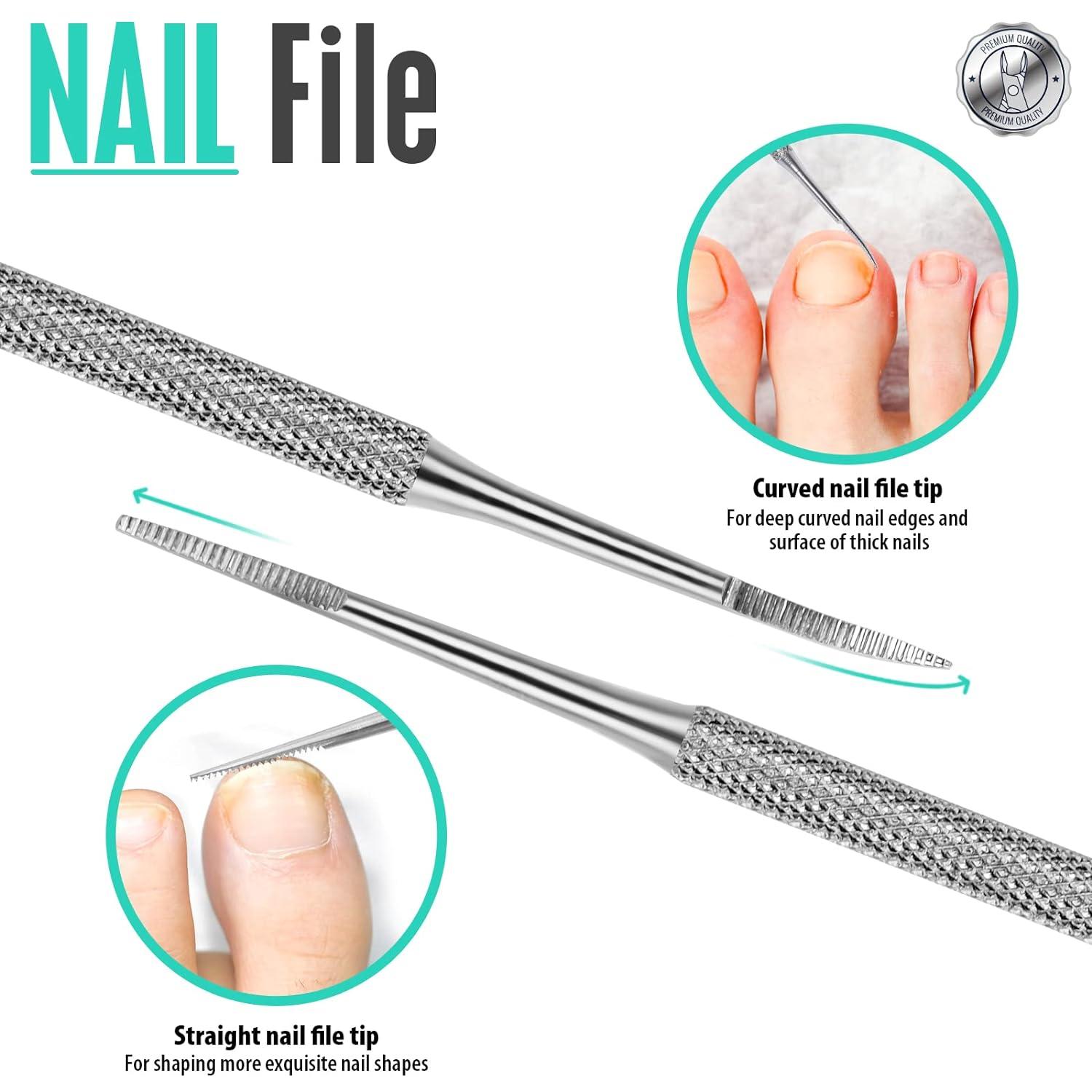 Eckenheber Nagelfeile Set Edelstahl Fußpflege Maniküre Pediküre