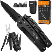 Multitool Taschenmesser Werkzeug 18 in 1 Camping Zubehör Schwarz