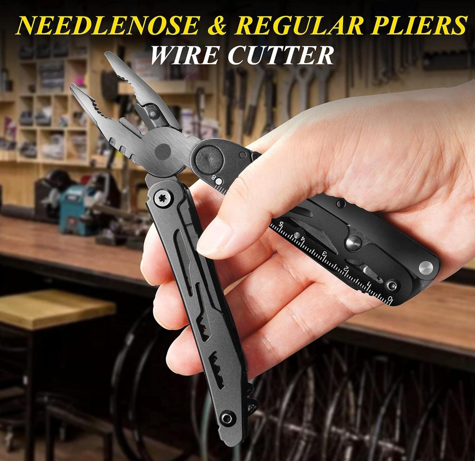 Multitool Taschenmesser Werkzeug 18in1 Camping Zubehör Klappmesser Zange Säge