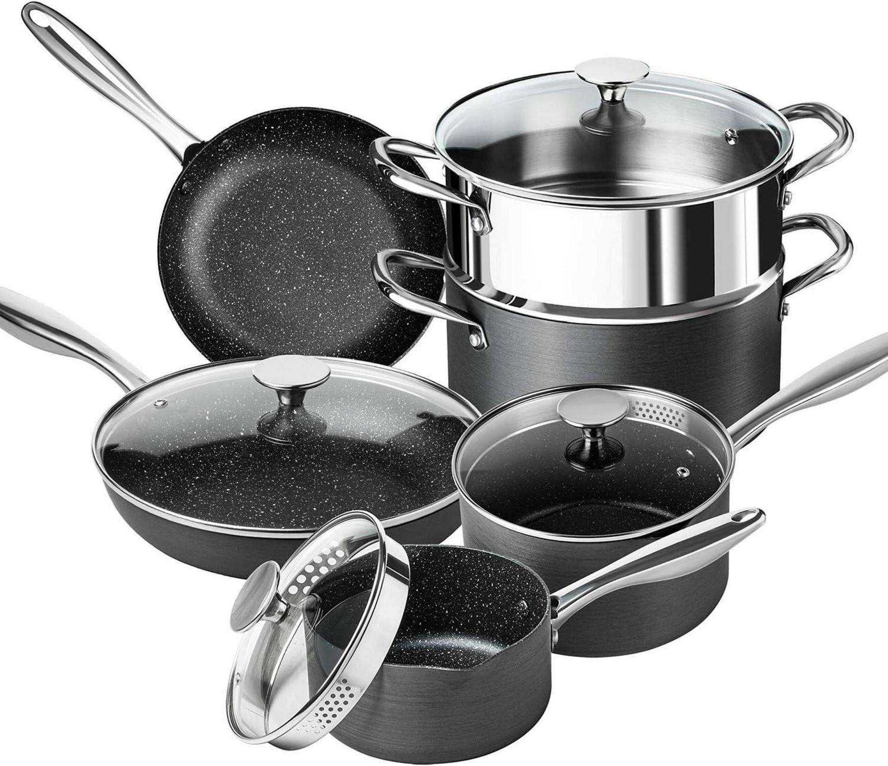 Kochtopf Set 10-teilig mit Siebdeckel und Induktion