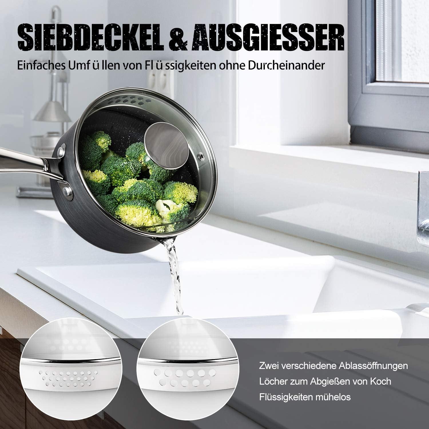 MICHELANGELO Kochtopf Set 10-teilig, Induktionsgeeignet, mit Granitbeschichtung
