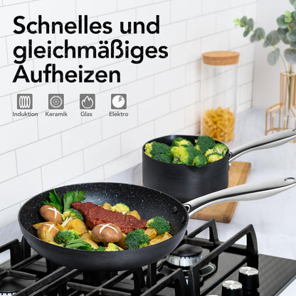 Kochtopf & Pfannenset 10-teilig - Induktionsgeeignet, Granitbeschichtet