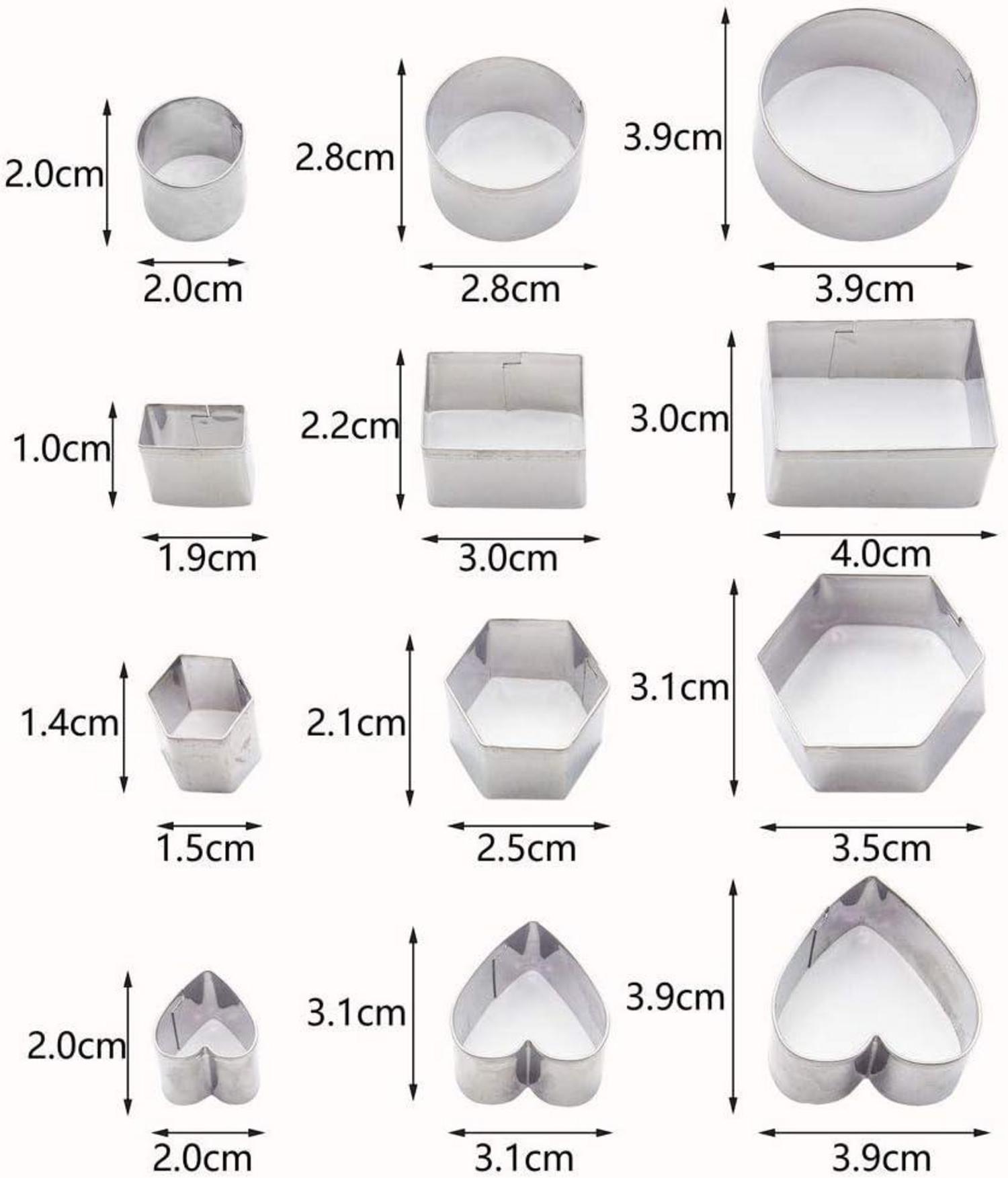 24-teiliges Mini-Ausstechformen-Set aus Edelstahl für Fondant DIY