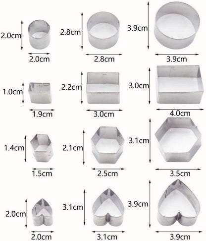 24-teiliges Mini-Ausstechformen-Set aus Edelstahl für Fondant DIY