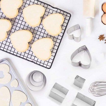 24 Mini Ausstechformen Set Edelstahl Fondant Backen DIY Bake Cookie Cutters