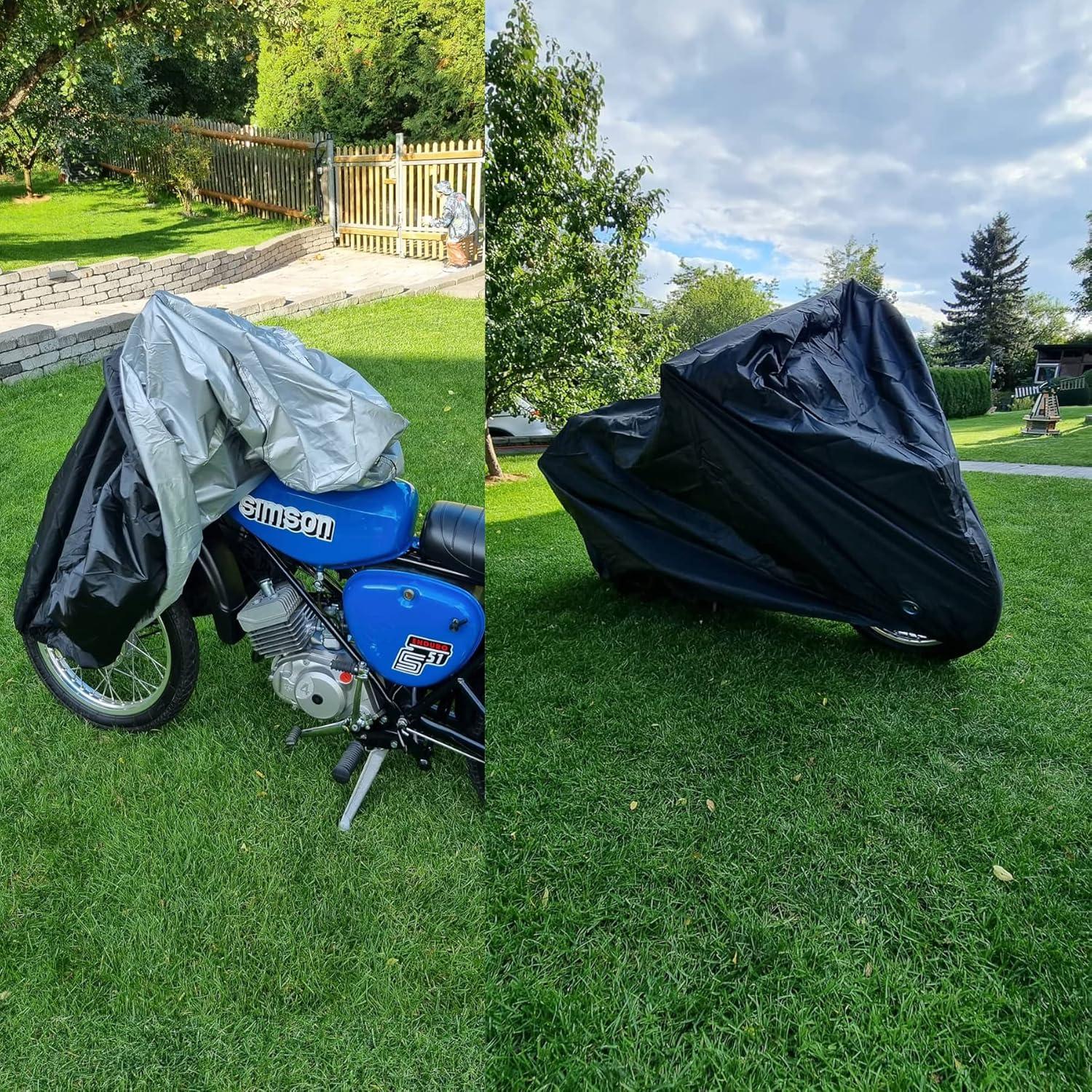 Motorradabdeckung XXL Staubdicht Wasserdicht 190T Oxford Stoff Schwarz