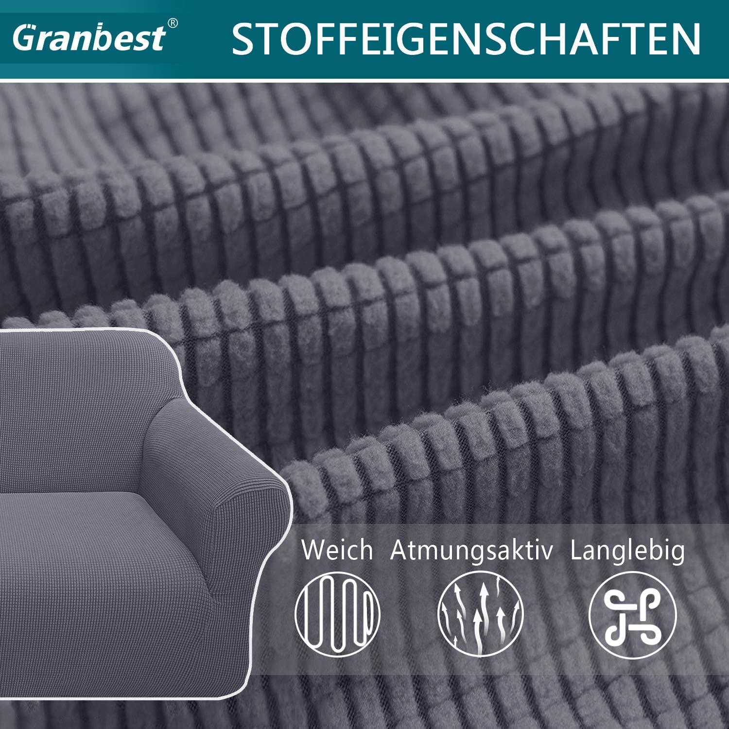 Granbest Hochelastischer Sofabezug für 2 Sitzer in Grau