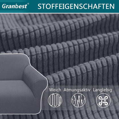 Granbest Hochelastischer Sofabezug für 2 Sitzer in Grau