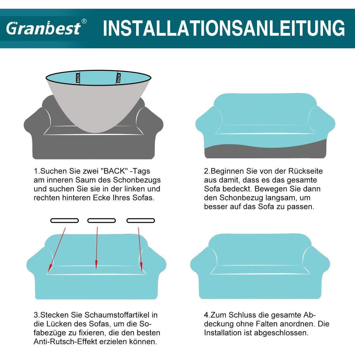 Elastischer Sofabezug 3-Sitzer Weinrot | Modern & Schutz für Wohnzimmer