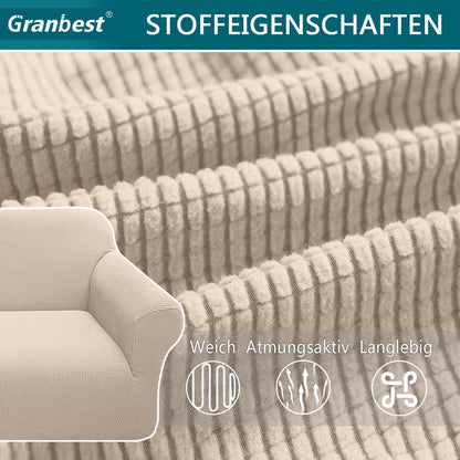 Elastischer Sofabezug 2-Sitzer Beige – Modern & Schutz für Ihr Sofa