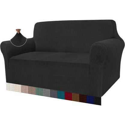 Elastischer Sofabezug 2-Sitzer Schwarz – Modern & Schutz für Ihr Sofa