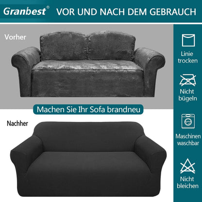 Elastischer Sofabezug 2-Sitzer Schwarz – Modern & Schutz für Ihr Sofa