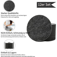 Untersetzer Gläser Filzuntersetzer Rund 12er Set mit Halter