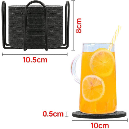 Untersetzer Gläser Filzuntersetzer Rund 12er Set mit Halter