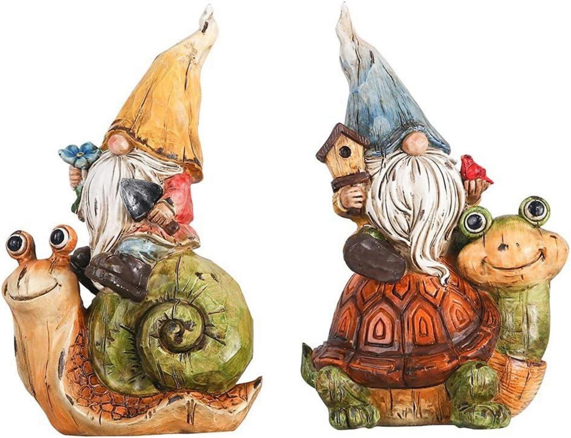 Gartenzwerge 2er Set Wetterfest Gartenfiguren Gartenwichtel 19cm