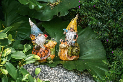Gartenzwerge 2er Set Wetterfest Gartenfiguren Gartenwichtel 19cm