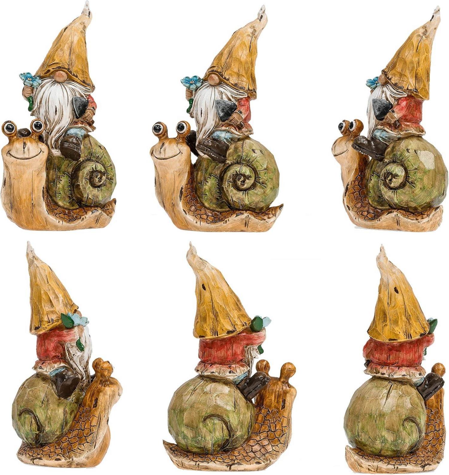 Gartenzwerge 2er Set Wetterfest Gartenfiguren 19cm Outdoor Deko