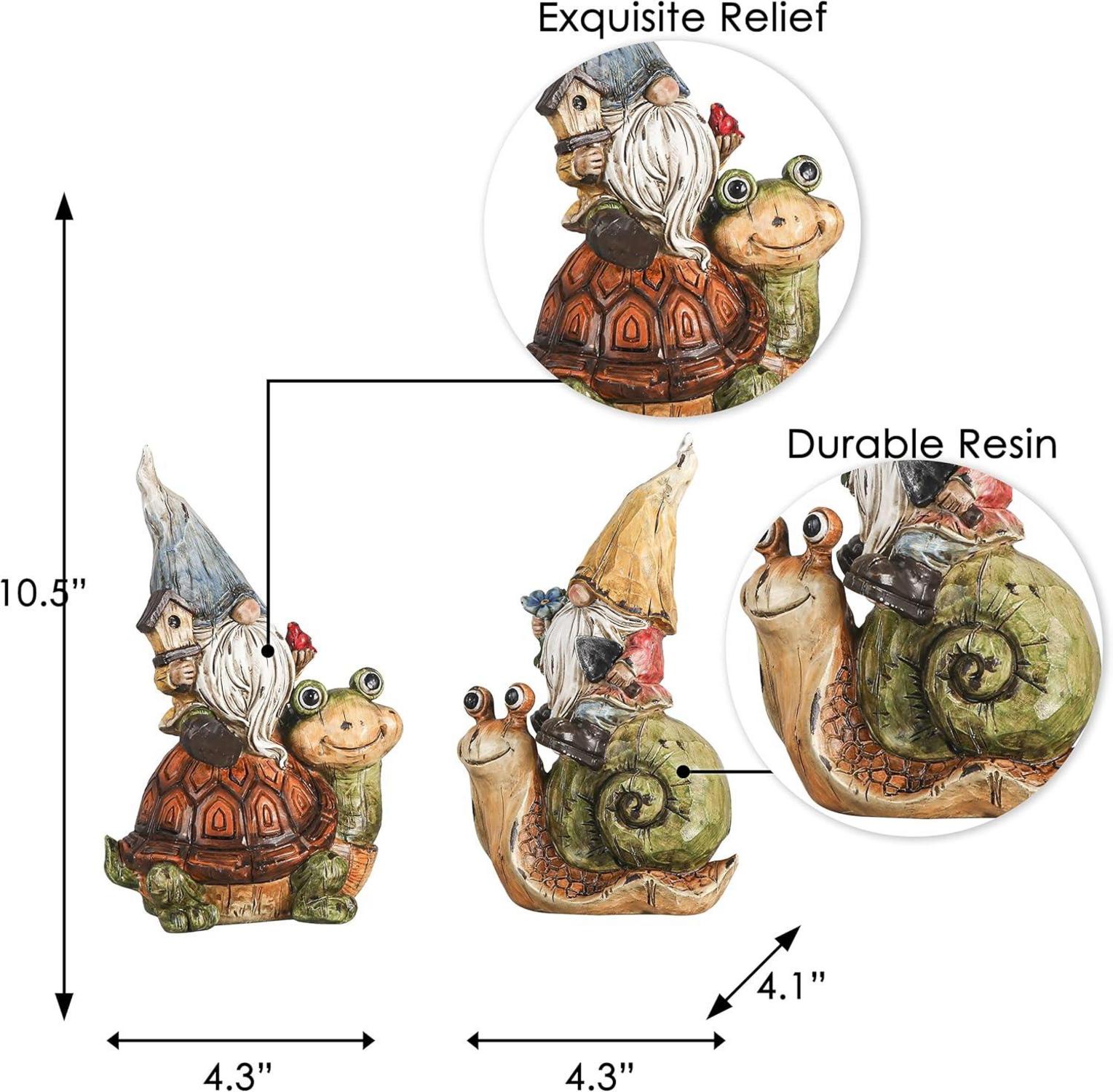 Lustige Gartenzwerge Set 2, Wetterfest, 19cm - Gartenfiguren für
