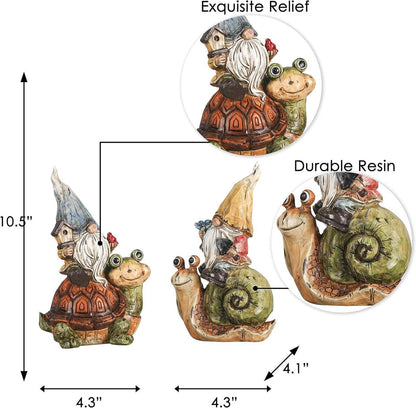 Lustige Gartenzwerge Set 2, Wetterfest, 19cm - Gartenfiguren für