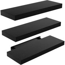 Schwarzes Wandregal Set 3er-Pack 22 lbs Belastbarkeit 38x17