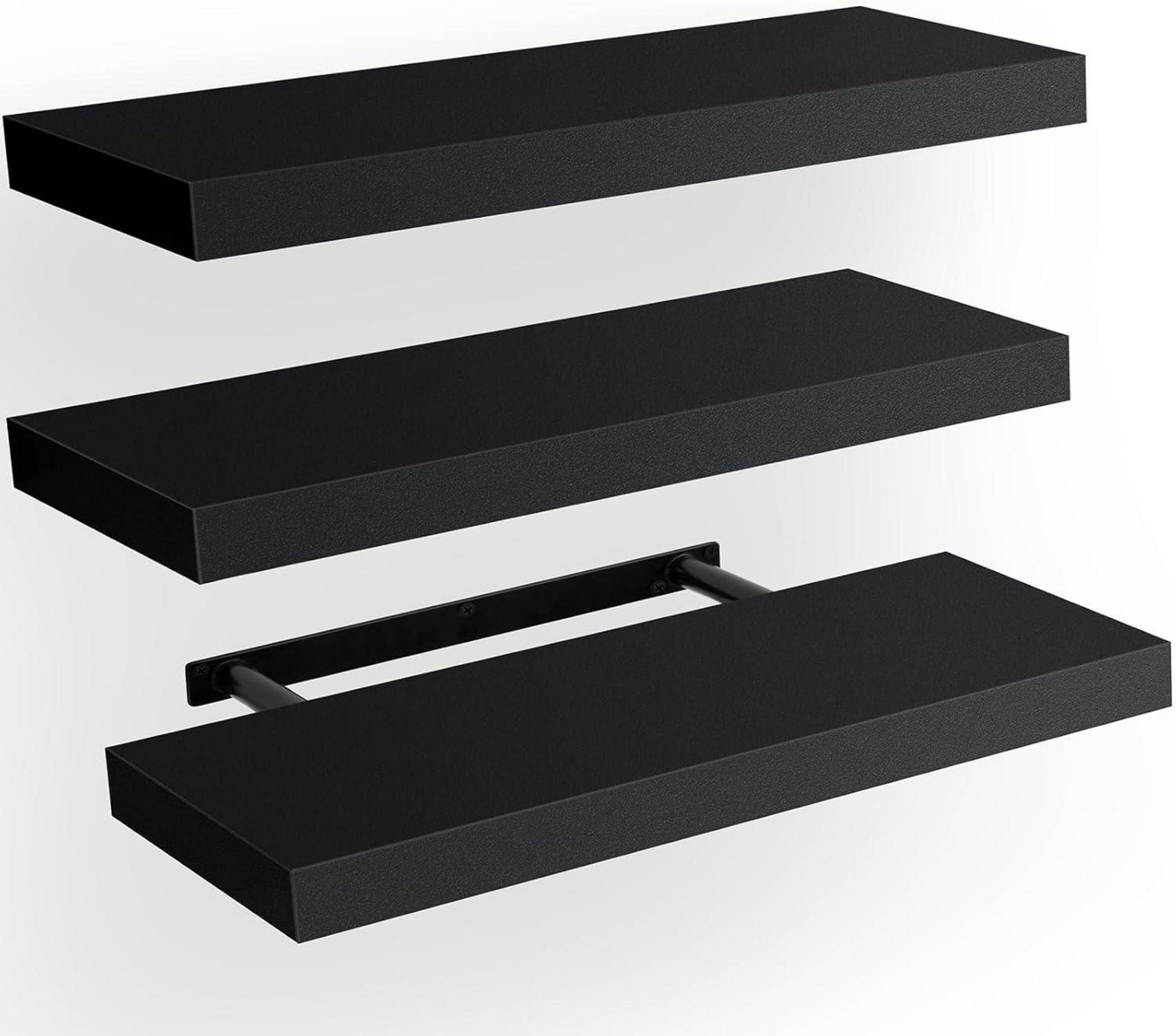Wandregal Set schwarz 3er-Set belastbar bis 22 lbs.mainloop