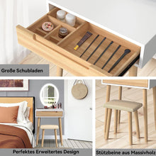Schminktisch mit LED Spiegel und Schubladen, Kosmetiktisch