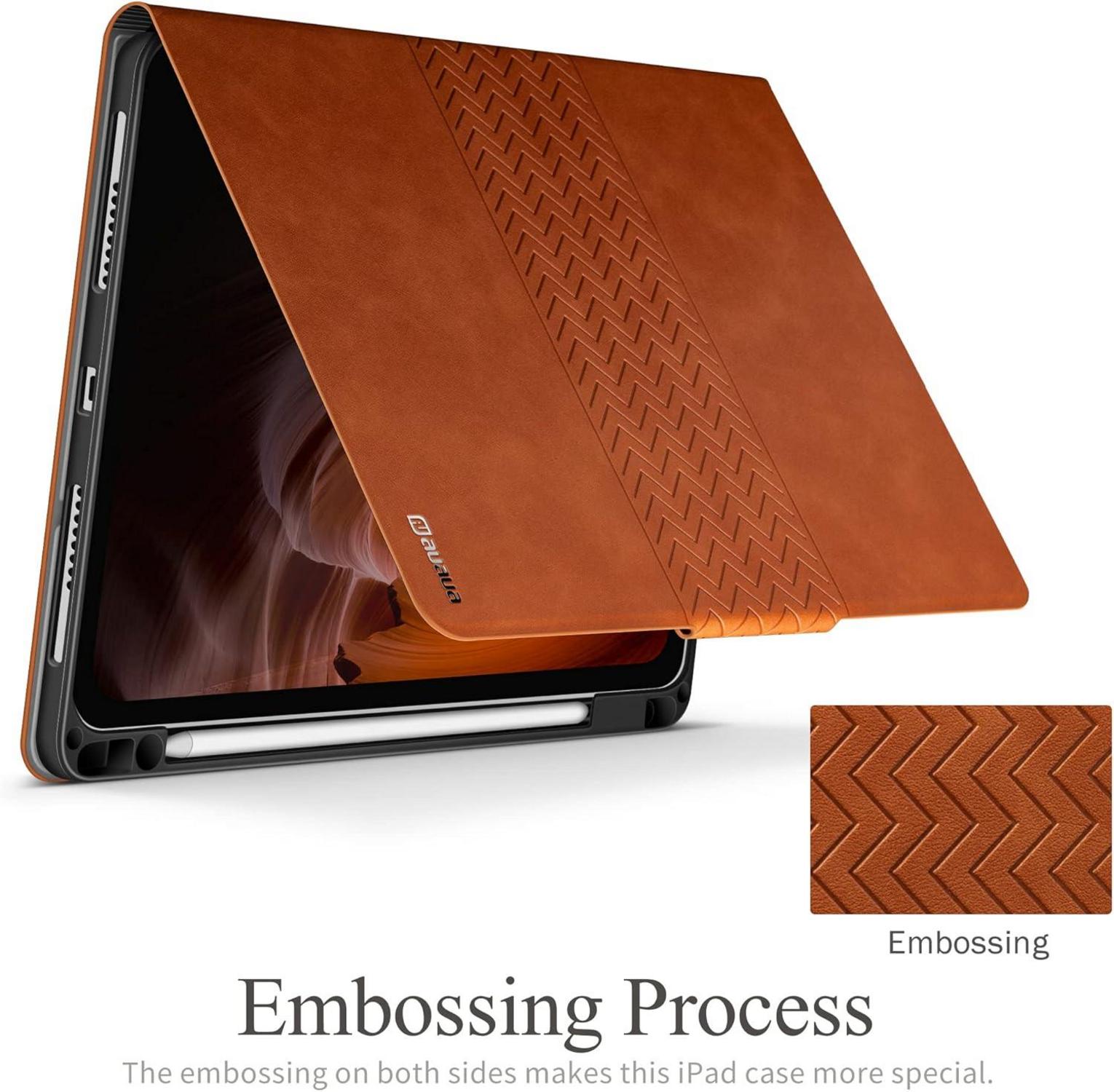 AUAUA iPad Pro 11 Hülle 2022/2021/2020/2018 PU Leder Smart Cover Braun