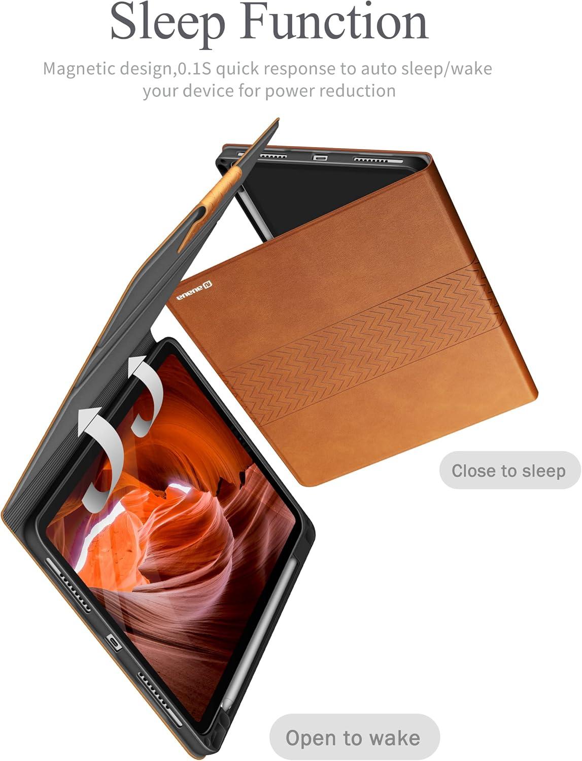 AUAUA iPad Pro 11 Hülle 2022/2021/2020/2018 PU Leder Smart Cover Braun