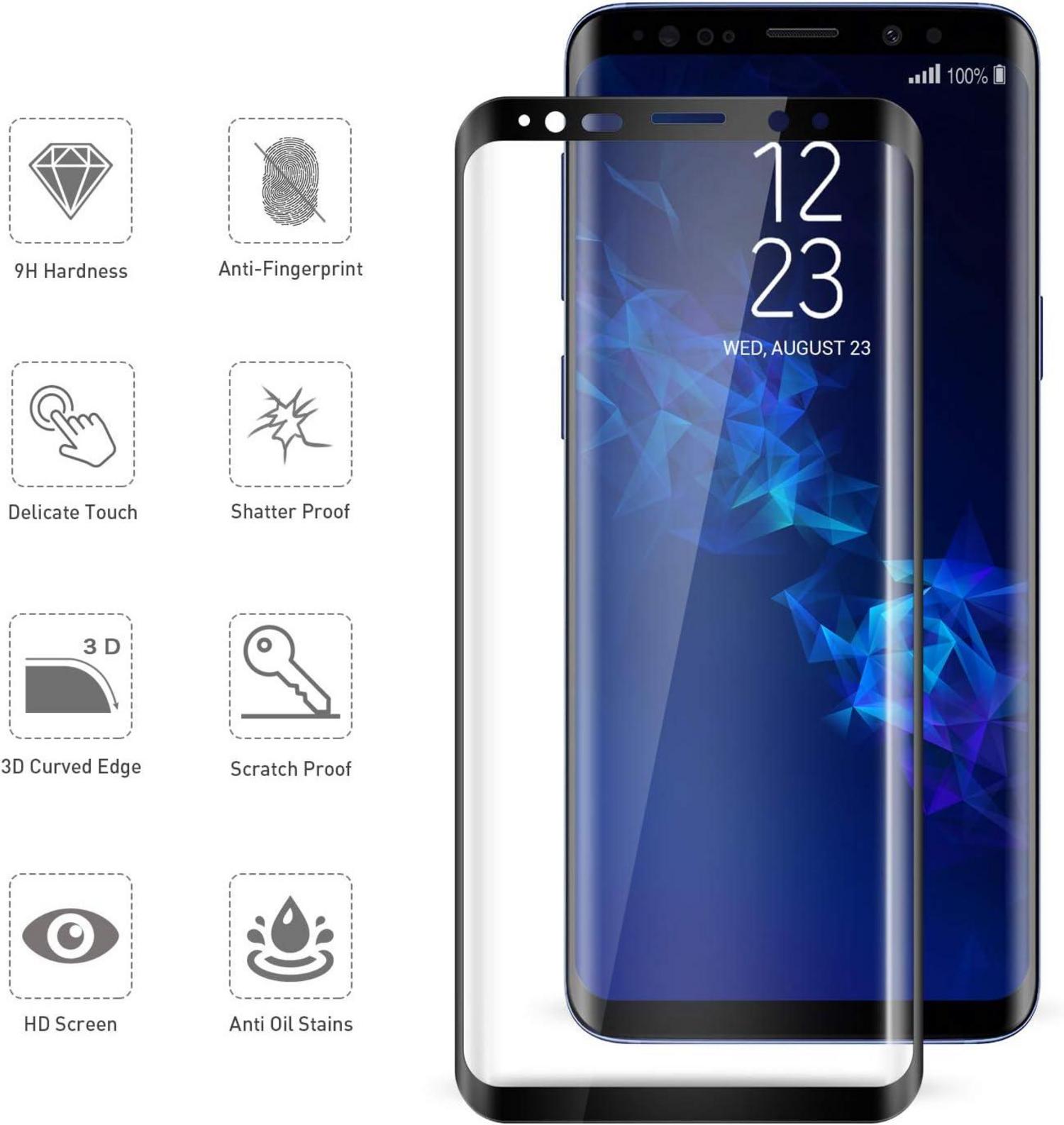 Tentoki Panzerglas Schutzfolie Samsung Galaxy S9 Plus S9+ 2