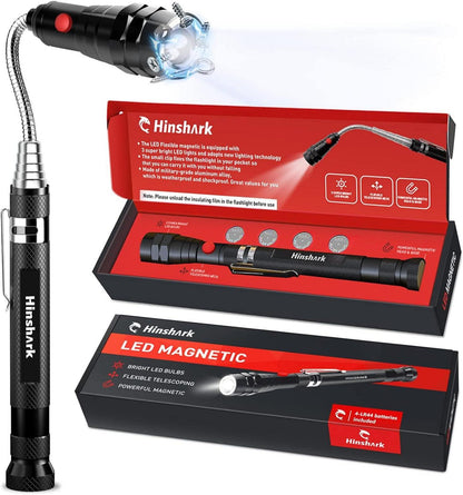 Teleskopmagnet Werkzeug LED Taschenlampe Magnetischer Flexibler Helfer