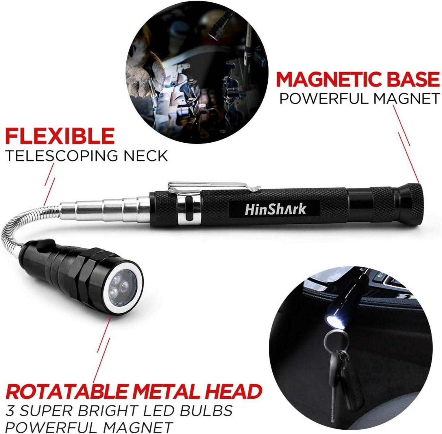 Teleskopmagnet mit LED Taschenlampe für Männer, Geschenkidee