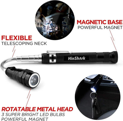 Teleskopmagnet mit LED Taschenlampe für Männer, Geschenkidee