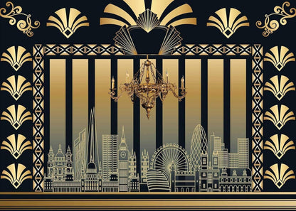 RUINI 20er Jahre Gatsby Motto Party Deko Hintergrund 2,8x1,5m 7x5FT