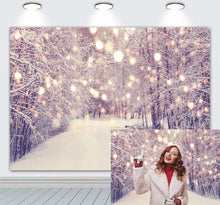 Snowfield Forest Bokeh Hintergrund Winter Christmas Party Dekor 2.1 x