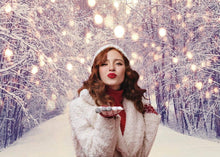 Fotohintergrund Winter Wonderland Bokeh Snowflake Sparkle