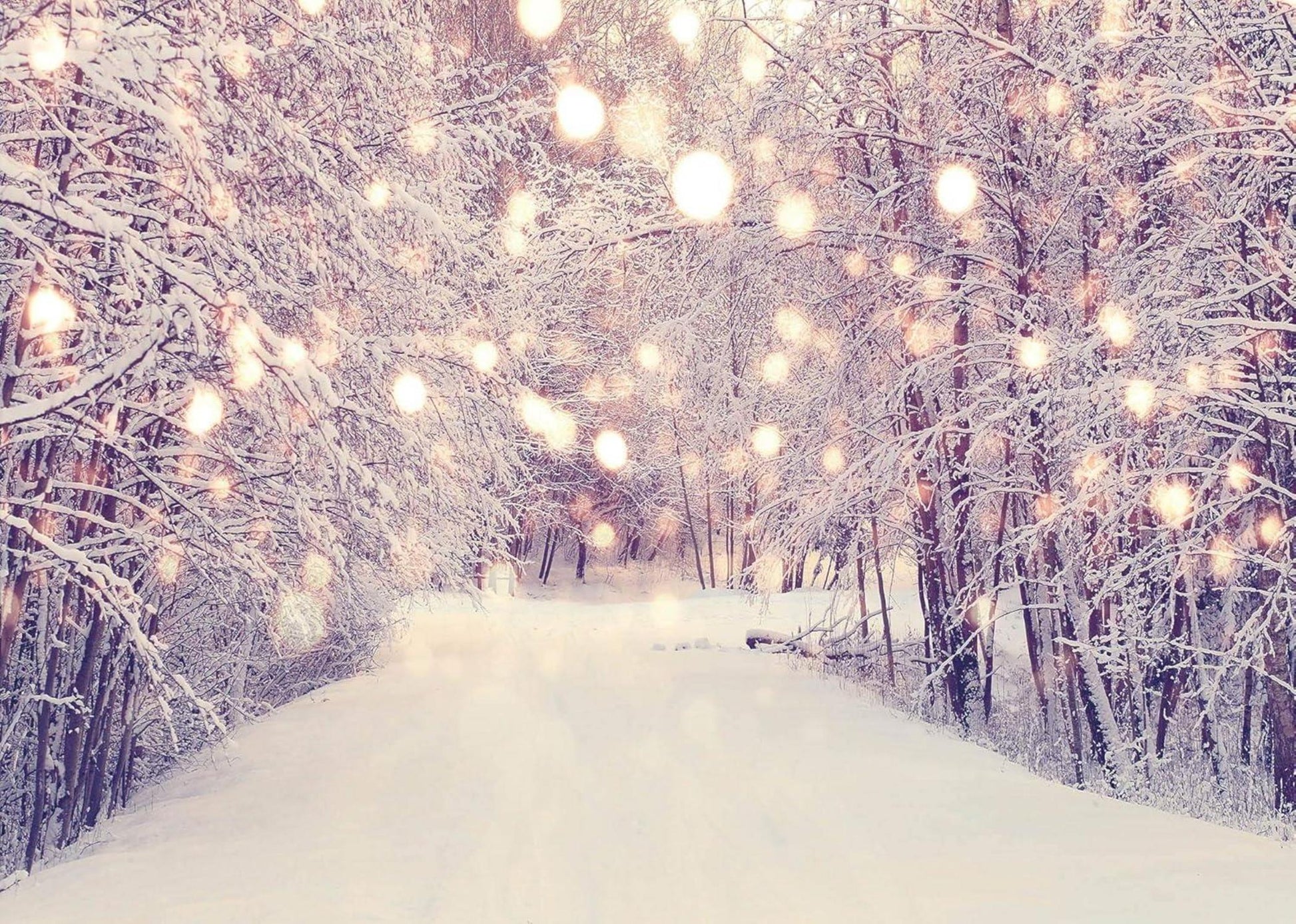 Snowfield Bokeh Hintergrund Winter Party Dekoration 2,1 x 1,5 m