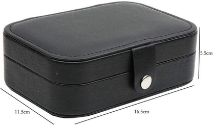 Schmuckkästchen Reise Tragbare Schmuckschatulle mit Spiegel PU-Leder Black