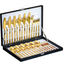 Velaze 30-teiliges Besteckset Edelstahl 18/10 Gold