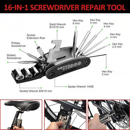 Fahrrad Reparatur Set 16-in-1 Multitool Satteltasche