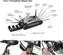 Fahrrad Reparatur Set 16-in-1 Multitool Satteltasche