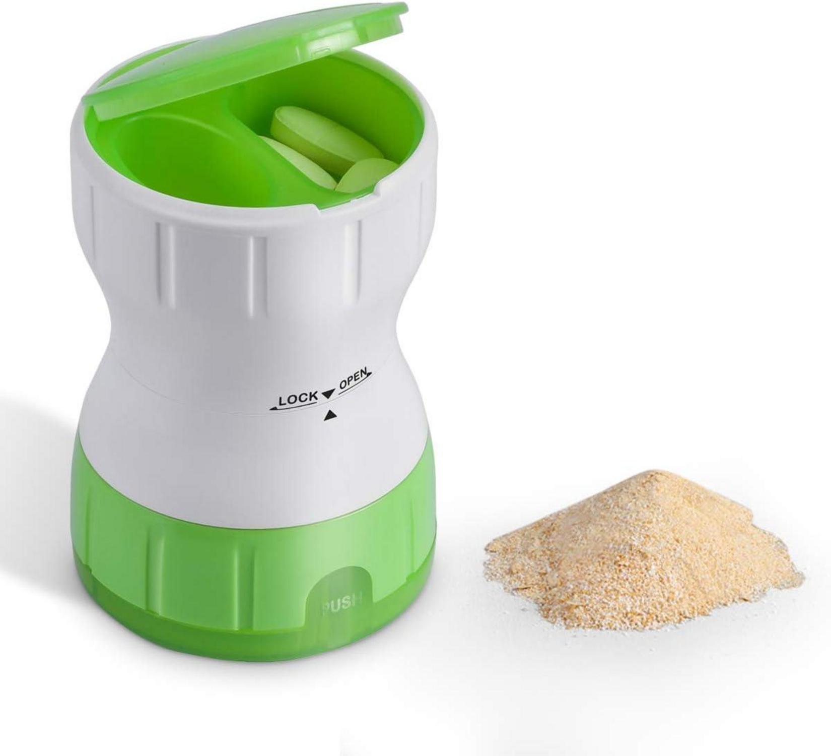 Tablettenmörser mit Depotfach Keramik Zerkleinerer Pillen Crusher