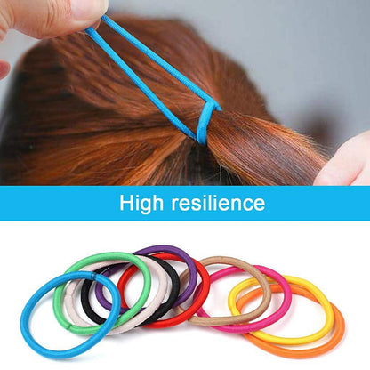 Elastische Haarbänder 50 Stück mehrfarbig Pferdeschwanz-Halter 4 mm Haargummis
