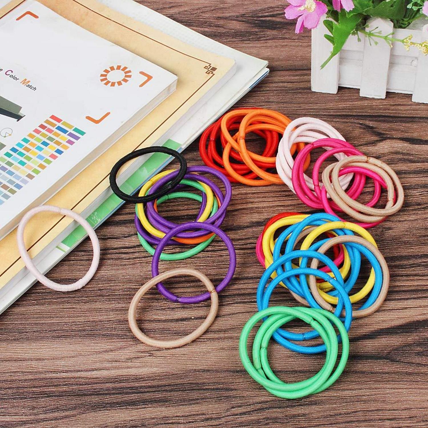 Elastische Haarbänder 50 Stück mehrfarbig Haargummis Pferdeschwanz Halter