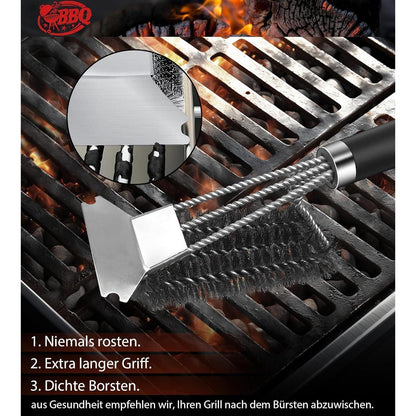 Robuste Grillbürste Drahtbürste Grillzubehör aus Edelstahl